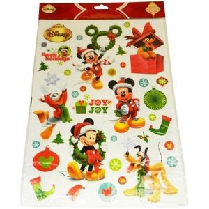 Stickers pour vitres Noël Mickey - 30 x 42 cm - Multicolore