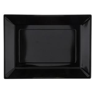 Lot de 2 plateaux en plastique - 28 x 38 cm - Noir