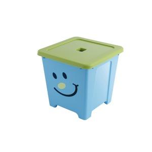 Boîte de rangement colorée gamme Smile en plastique - 36 litres - Bleu, vert