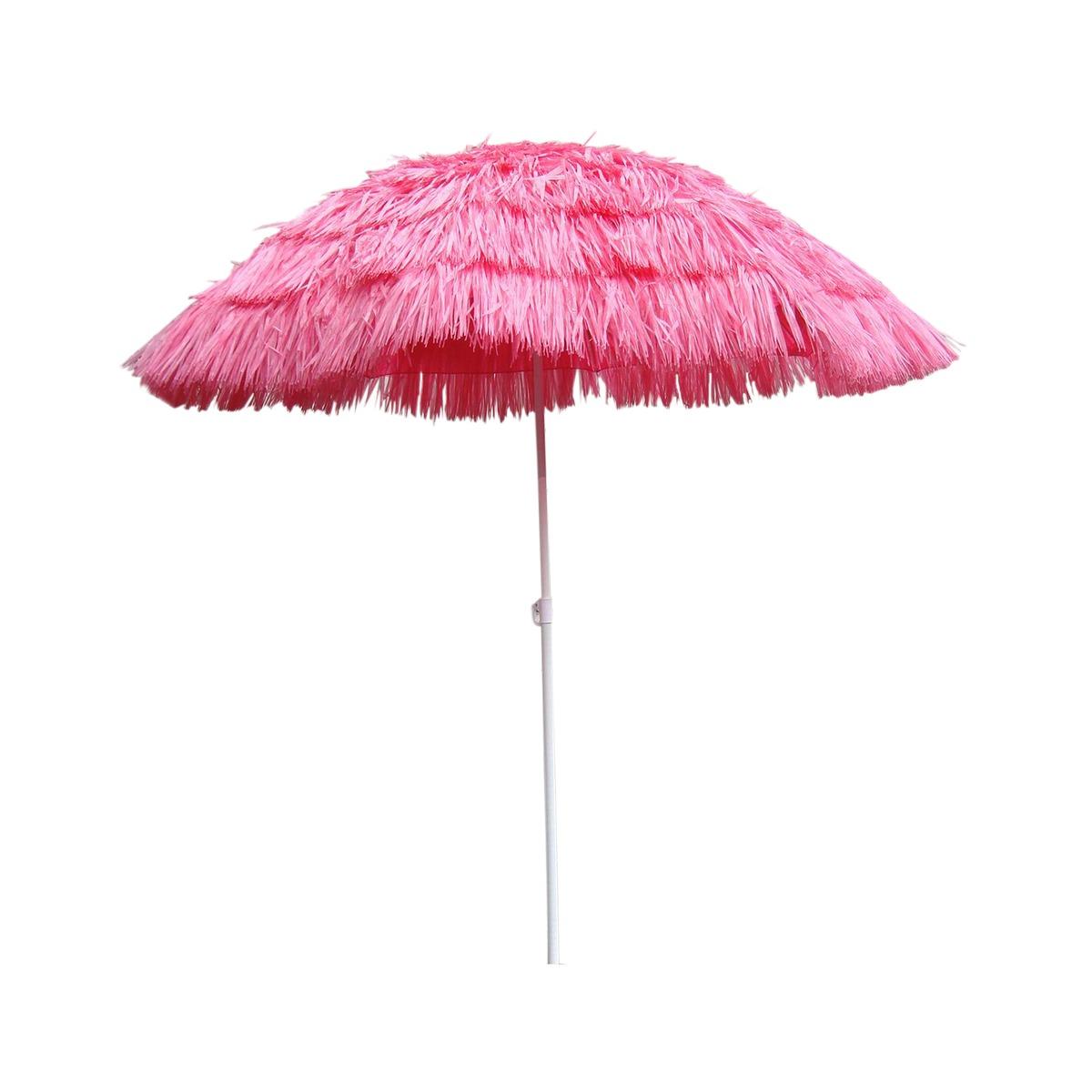 Parasol en rafia - Diamètre 1,8 m - Rose