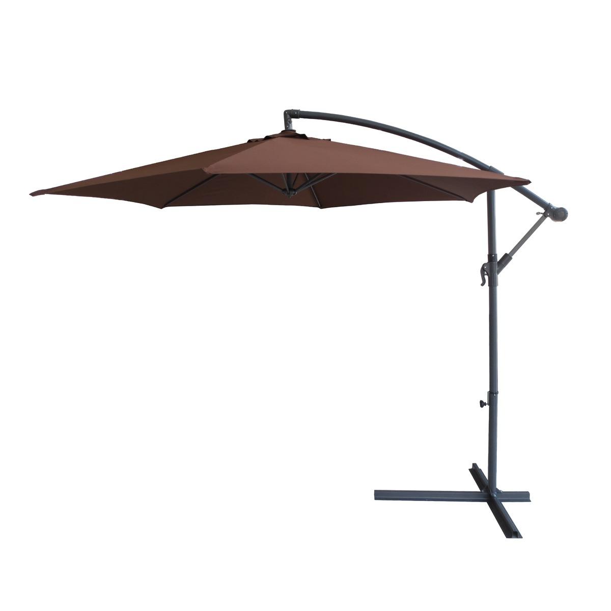 Parasol déporté - Diamètre 3 x H 2,4 m - marron chocolat