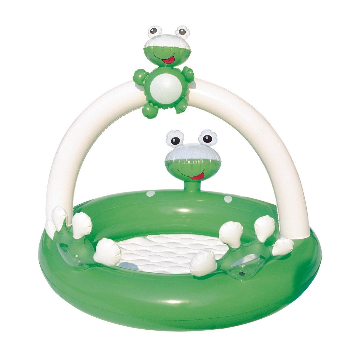 Piscine avec arche grenouille et sol gonflable - 98 x 94 x H 69 cm - Vert