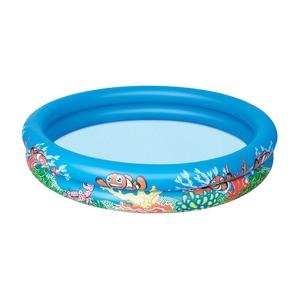 Piscine 2 boudins ronde décor dauphins - Diamètre 152 x H 25 cm - Bleu