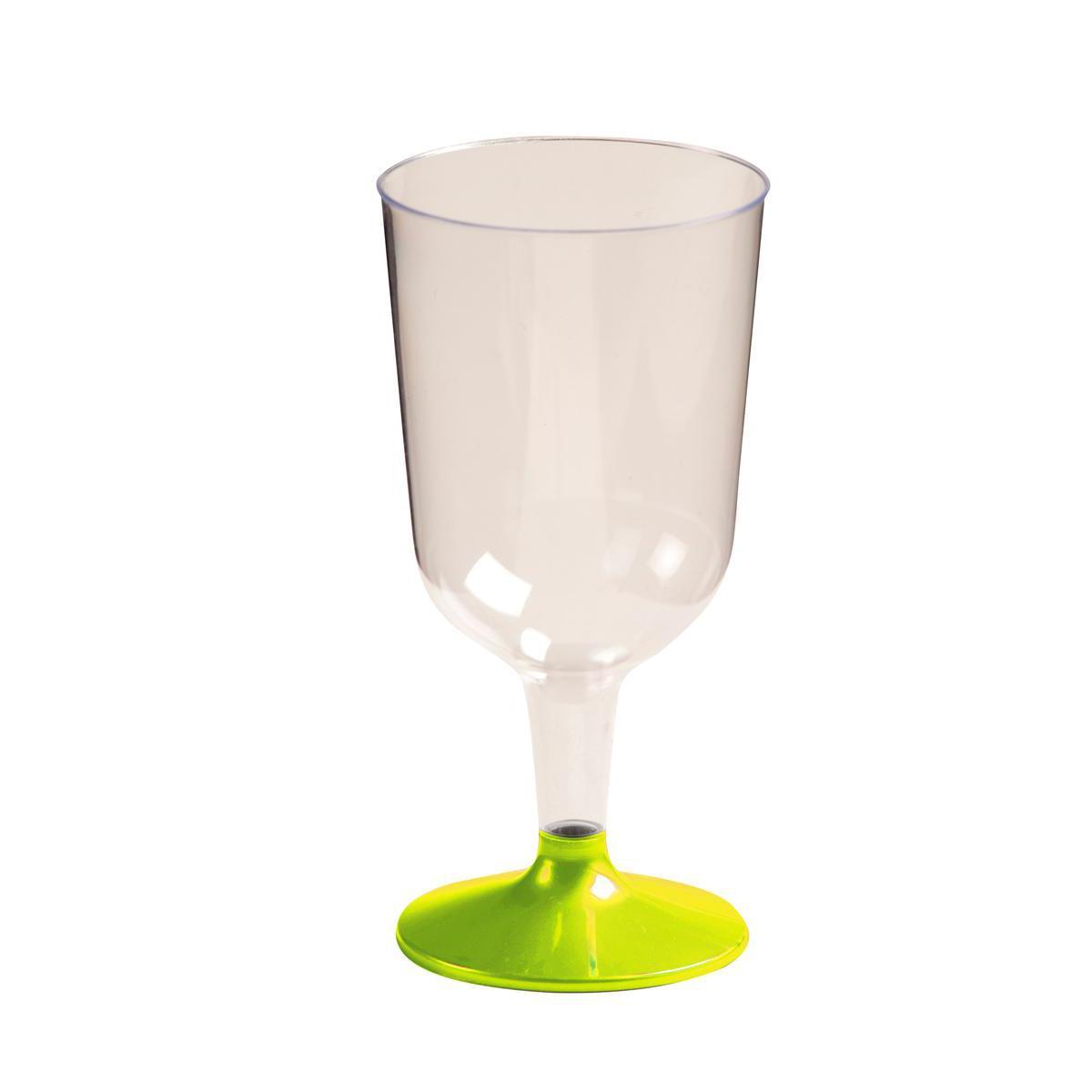 Lot de 8 verres - plastique - 18 cl - Vert kiwi