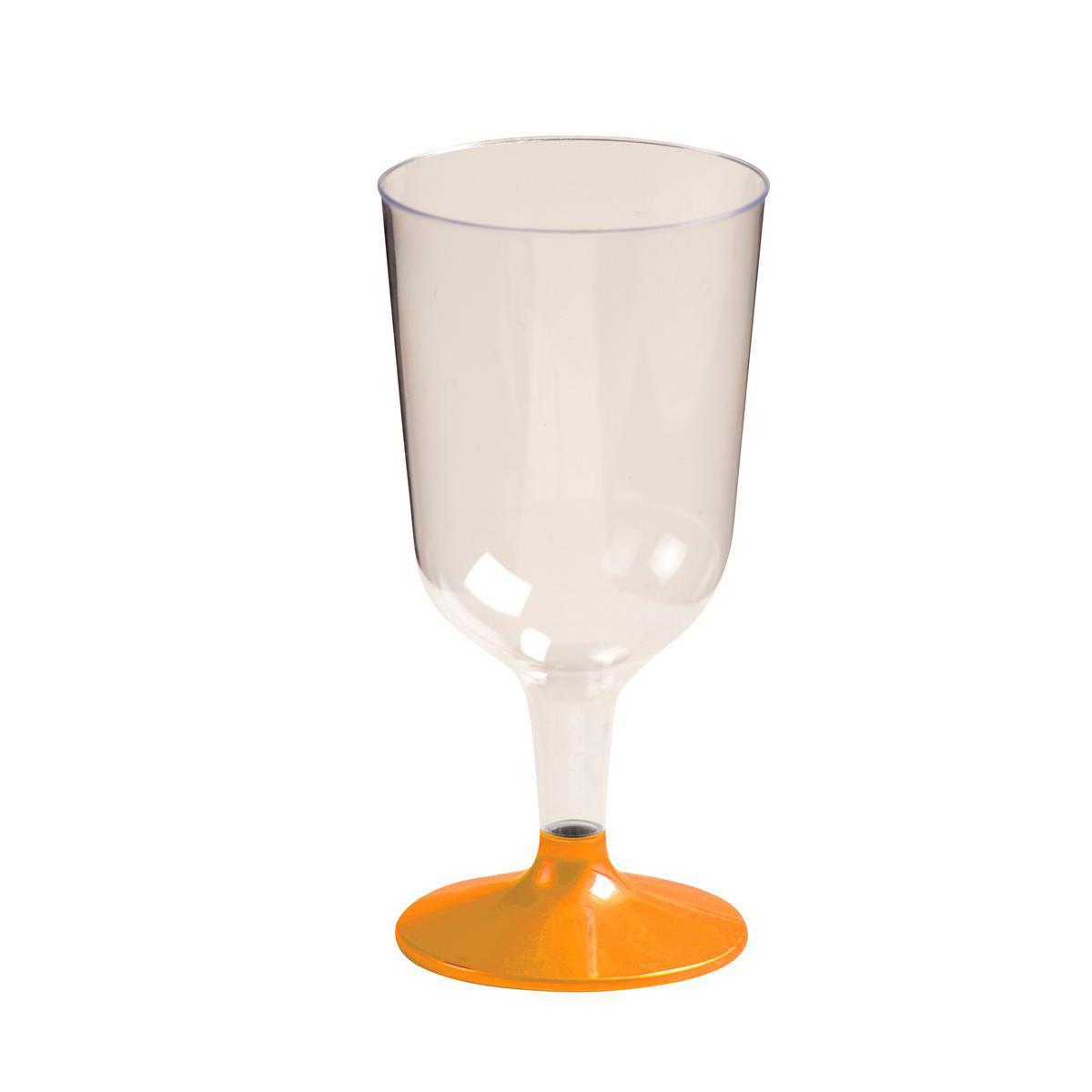 Lot de 8 verres - plastique - 18 cl - Orange mandarine