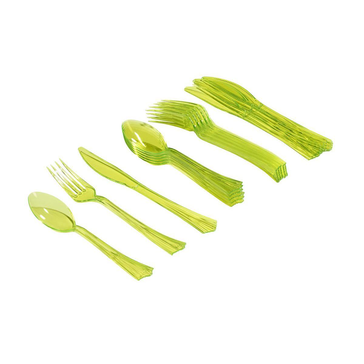 ménagère 18 pièces - plastique - 19 cm - Vert kiwi