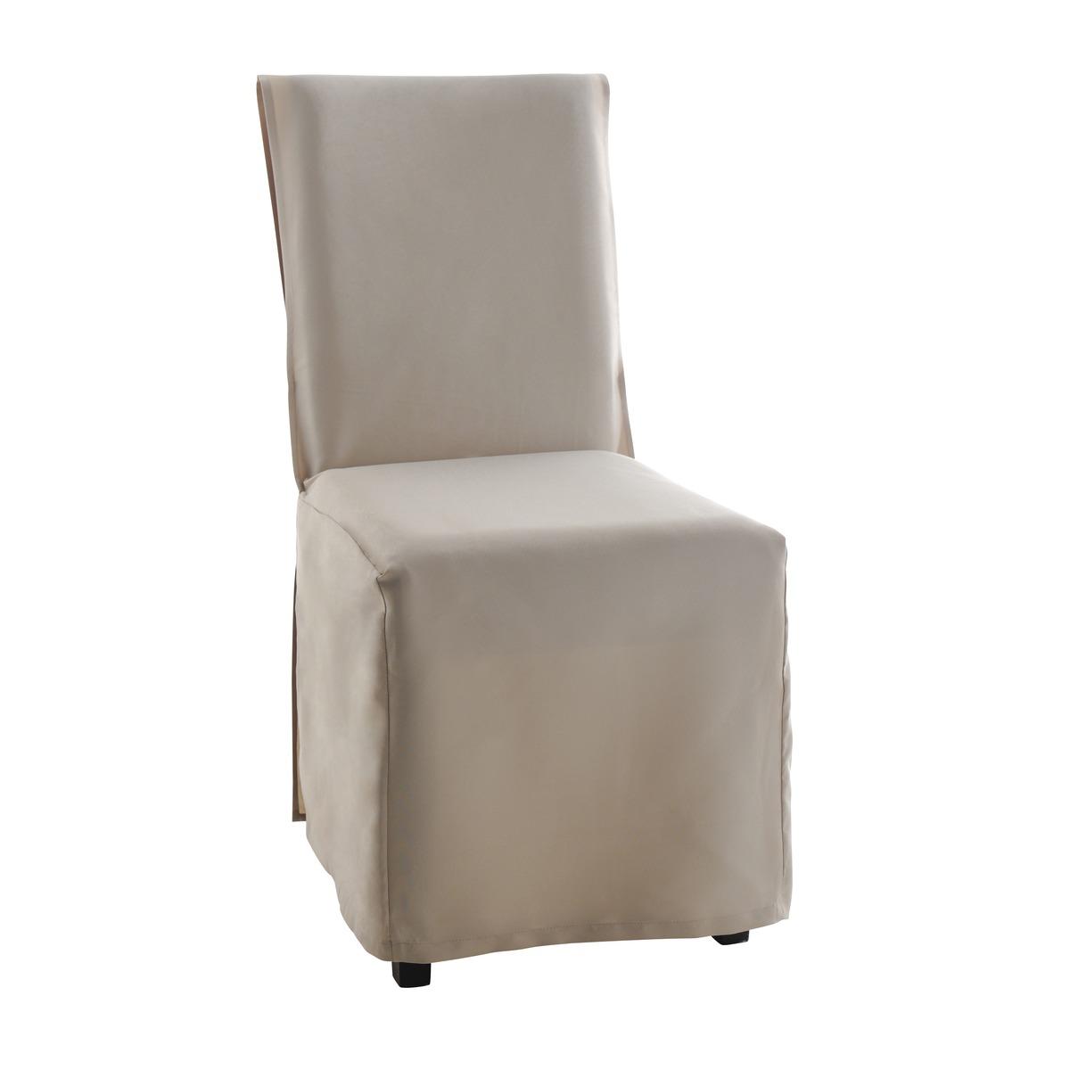 Housse de chaise en polyester pour dos droit - 45 x 45 x H 100 cm - Différents coloris