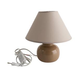 Lampe à poser forme boule - Hauteur 22 cm - Marron taupe