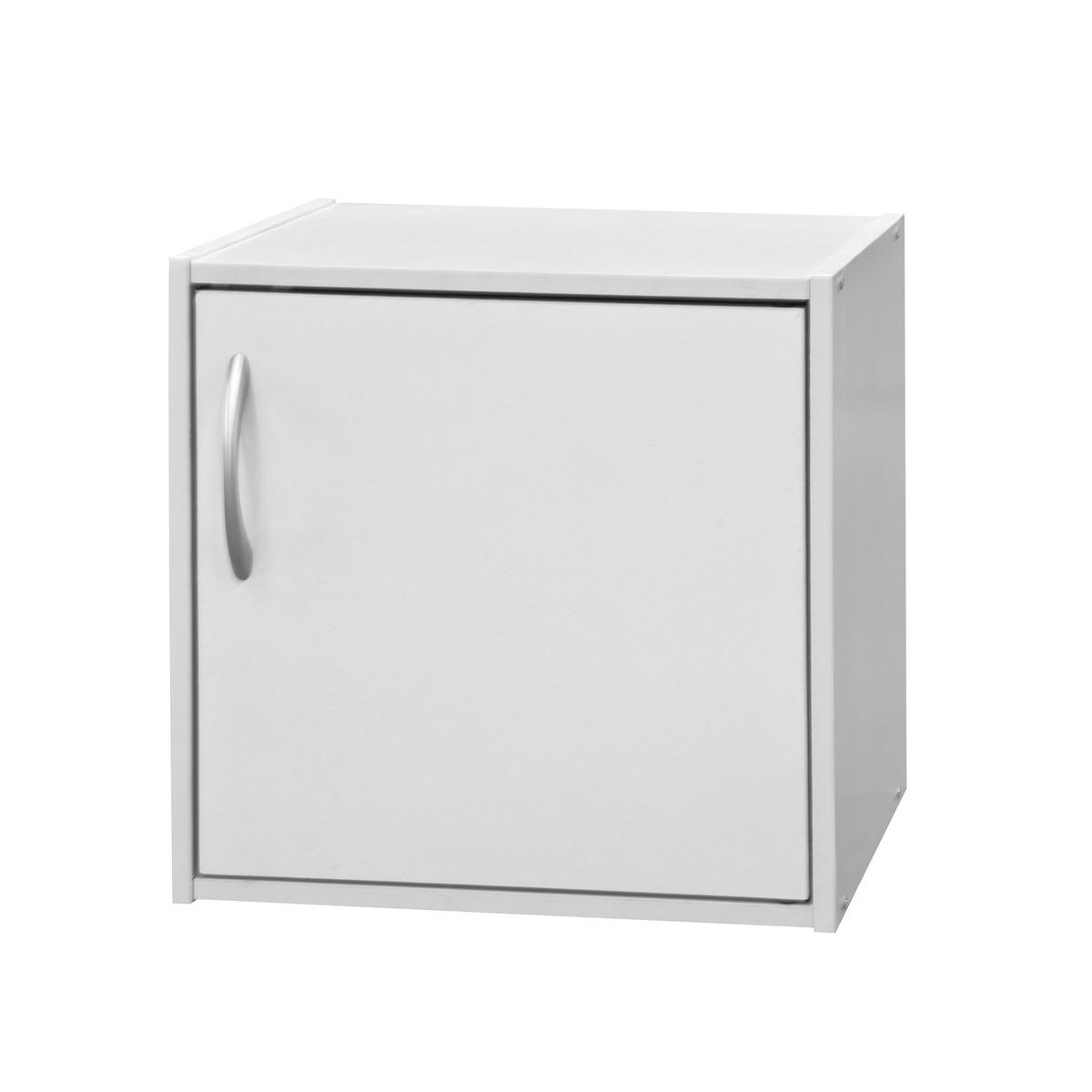 Cube de rangement 1 porte - 36 x 29,5 x H 36 cm - Blanc