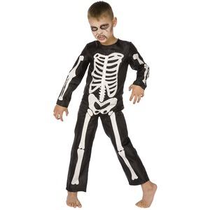 Déguisement squelette en nylon - 4 à 6 ans - Noir et blanc