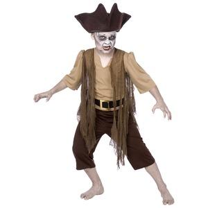 Déguisement pirate zombie en nylon - 4 à 6 ans -Marron et beige