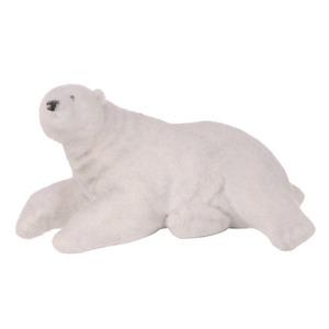 Ours polaire floqué - 9 à 11 cm - Différents modèles