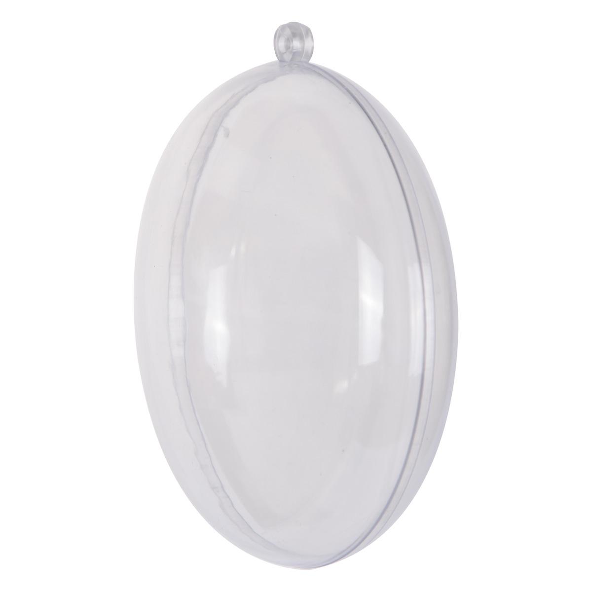 Boule plate à décorer - Diamètre 9 cm - Transparente