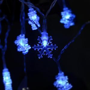 Guirlande LED 10 flocons - 1 m - Bleu