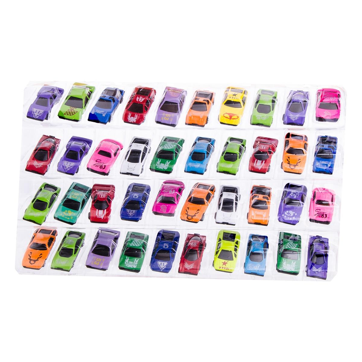 Set de 40 mini voitures - 7 cm - Multicolore