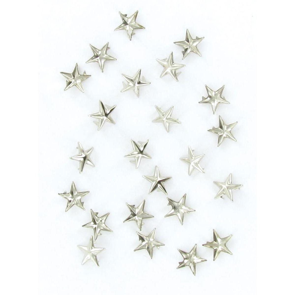 Sachet de 50 étoiles à piquer - Métal - 1,5 cm - Argent