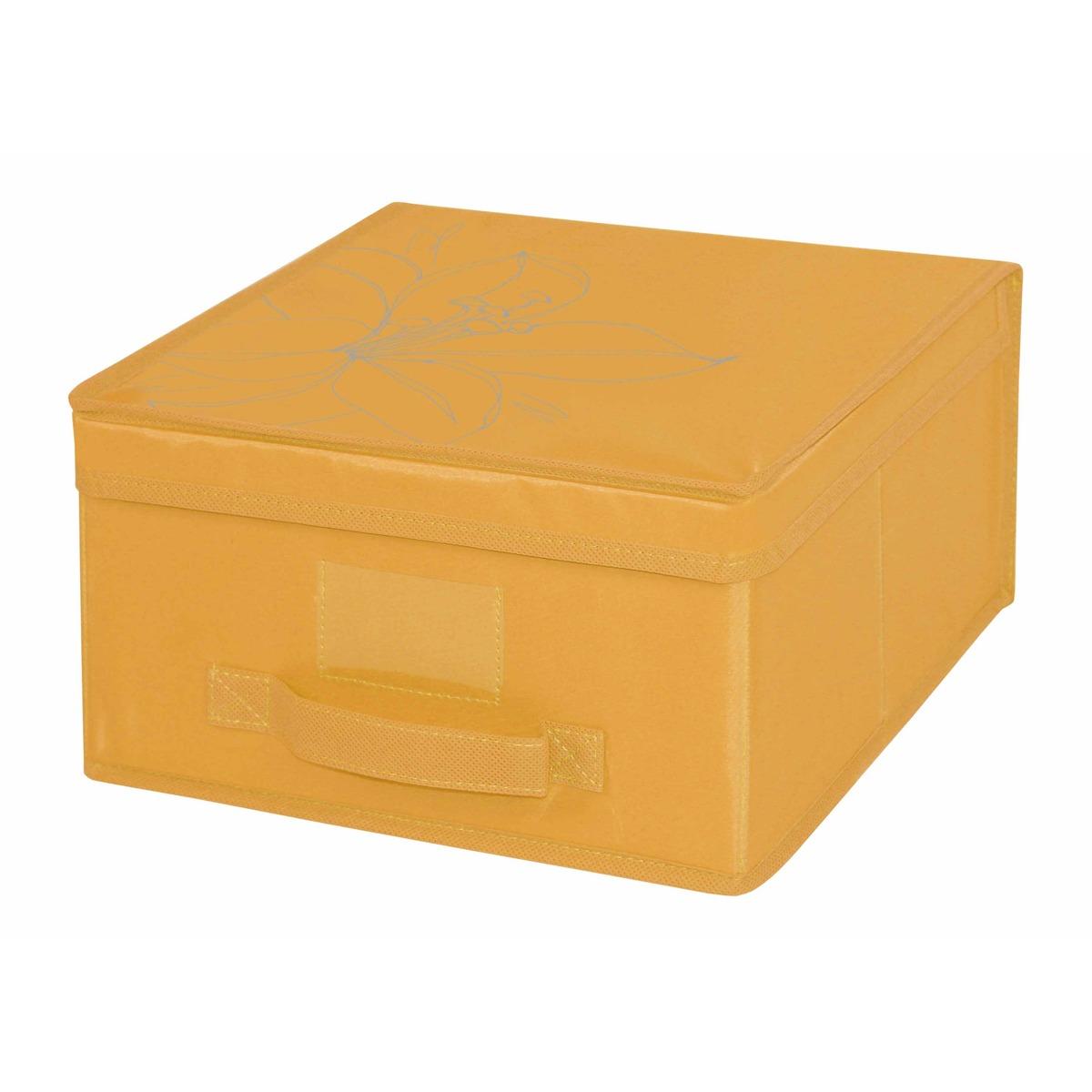 Boîte de rangement en tissu - 30 x 30 x 16 cm - Orange
