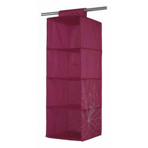 Étagère à suspendre 4 niveaux en tissu - 50 x 80 cm - VIolet pourpre