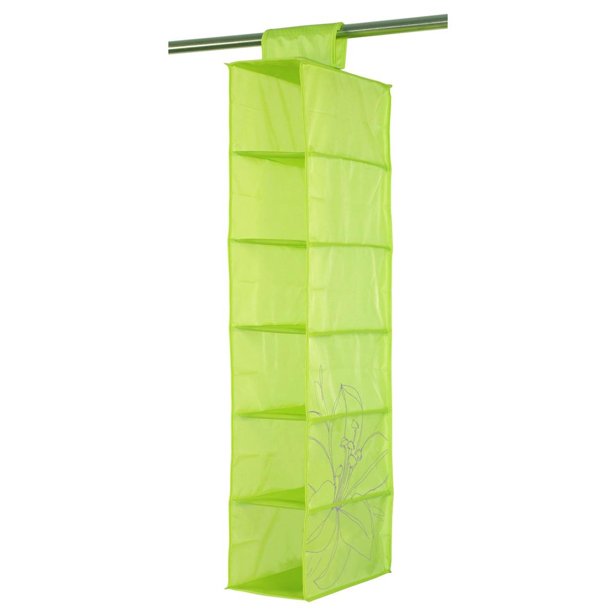 Étagère à suspendre 6 niveaux en tissu - 50 x 120 cm - Vert