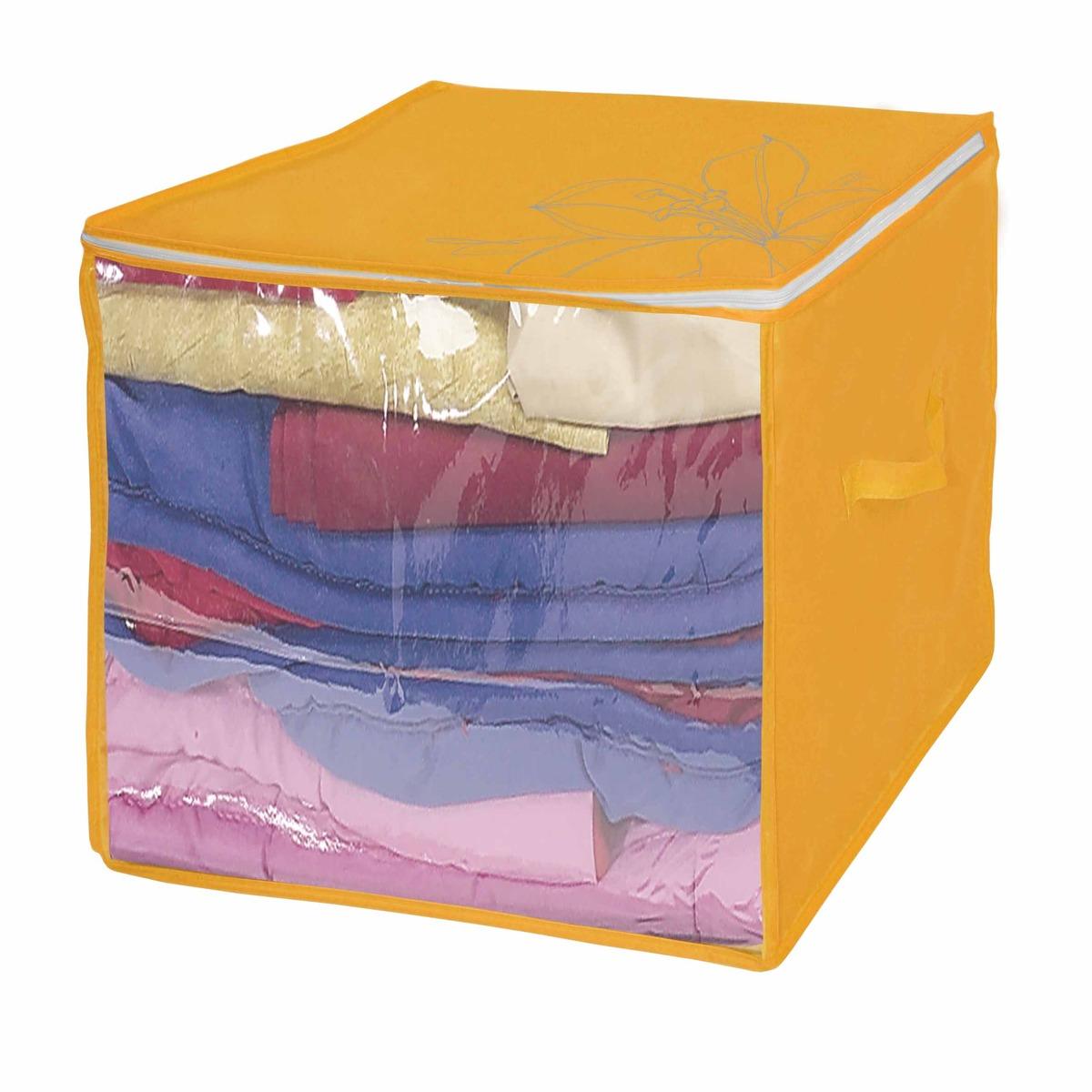 Housse de rangement en tissu - 40 x 40 x 40 cm - Orange