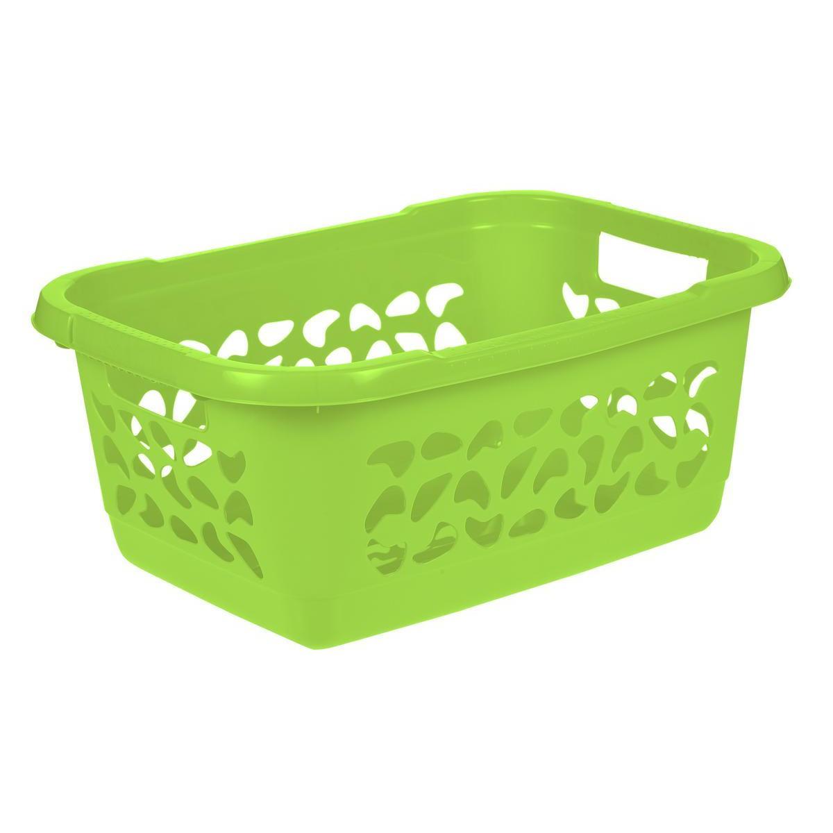 Panier à linge - Plastique - 46,5 x 46,5 x 57,5 cm - Vert