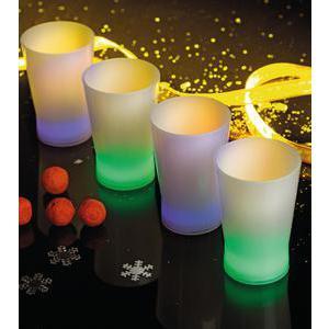 3 verres shooter lumineux - Plastique - Ø 4,5 x H 6,5 cm - Blanc et vert