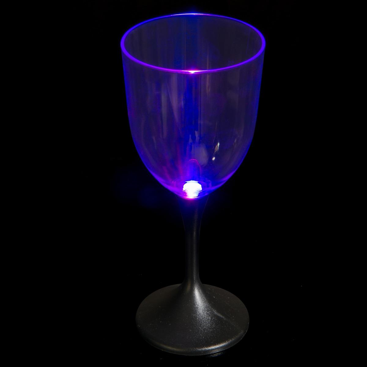 Verre à vin lumineux à LED couleurs changeantes - Diam 8,3 x 19,3 cm - Multicolore