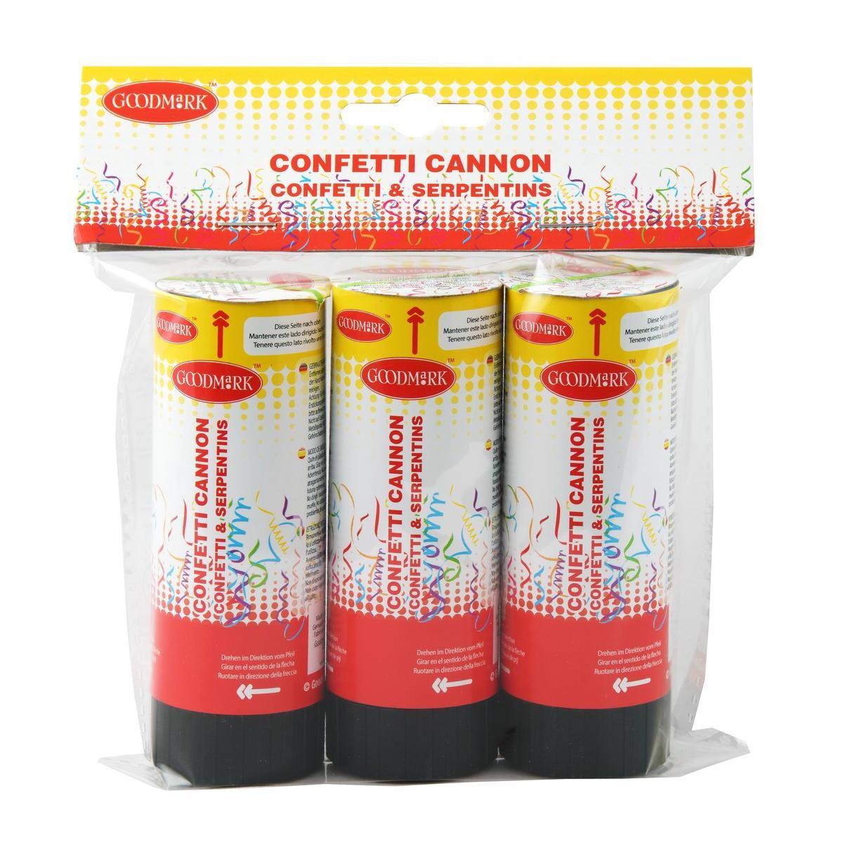 3 canons à confettis