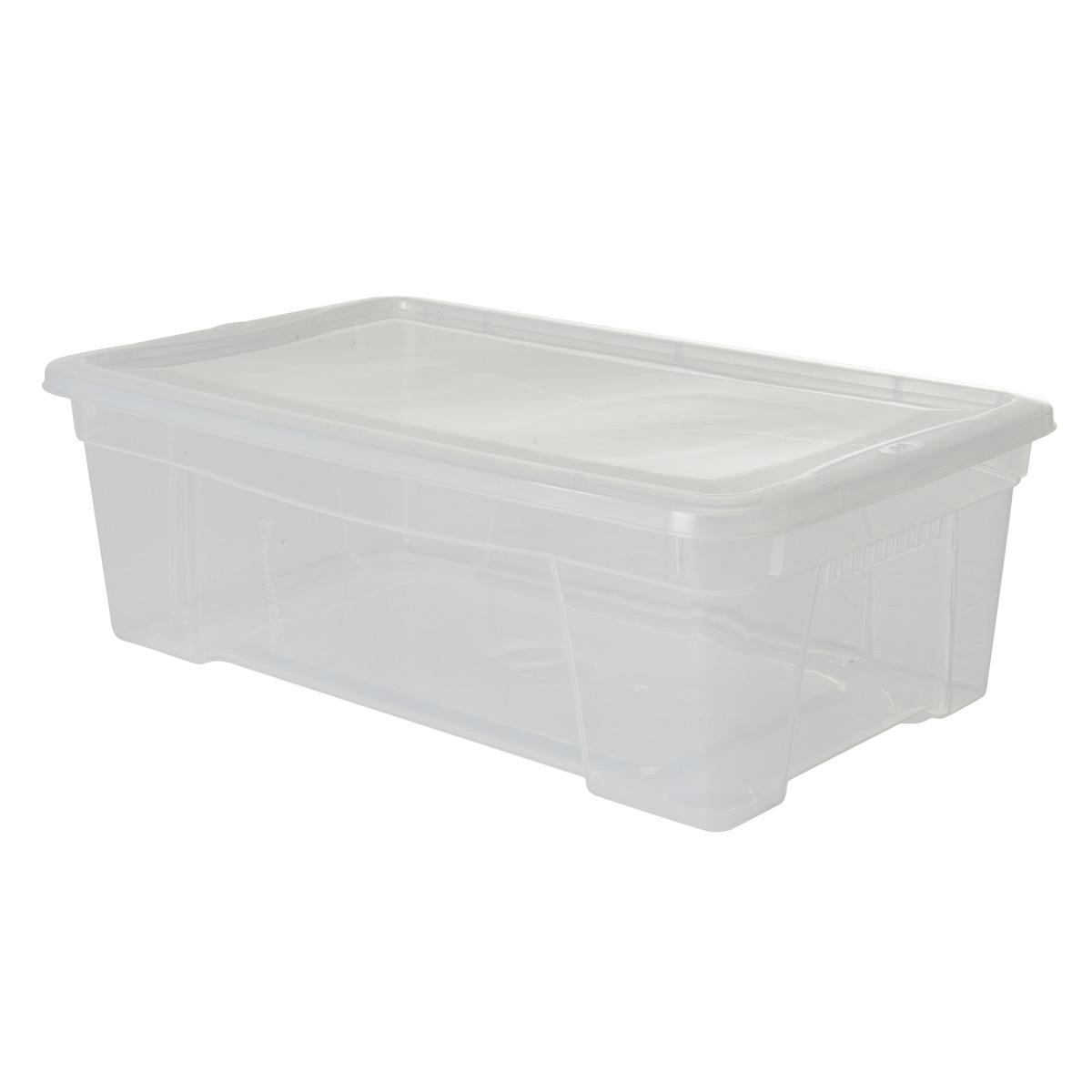 Boîte de rangement 5,7 L - 35,5 x 21,5 x 12,5 cm - Blanc transparent