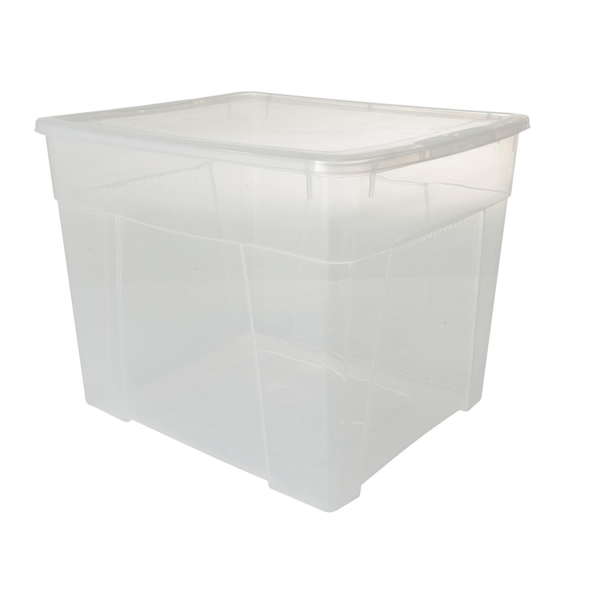 Boîte de rangement 34,5 L - 42 x 35,5 x 33 cm - Blanc transparent