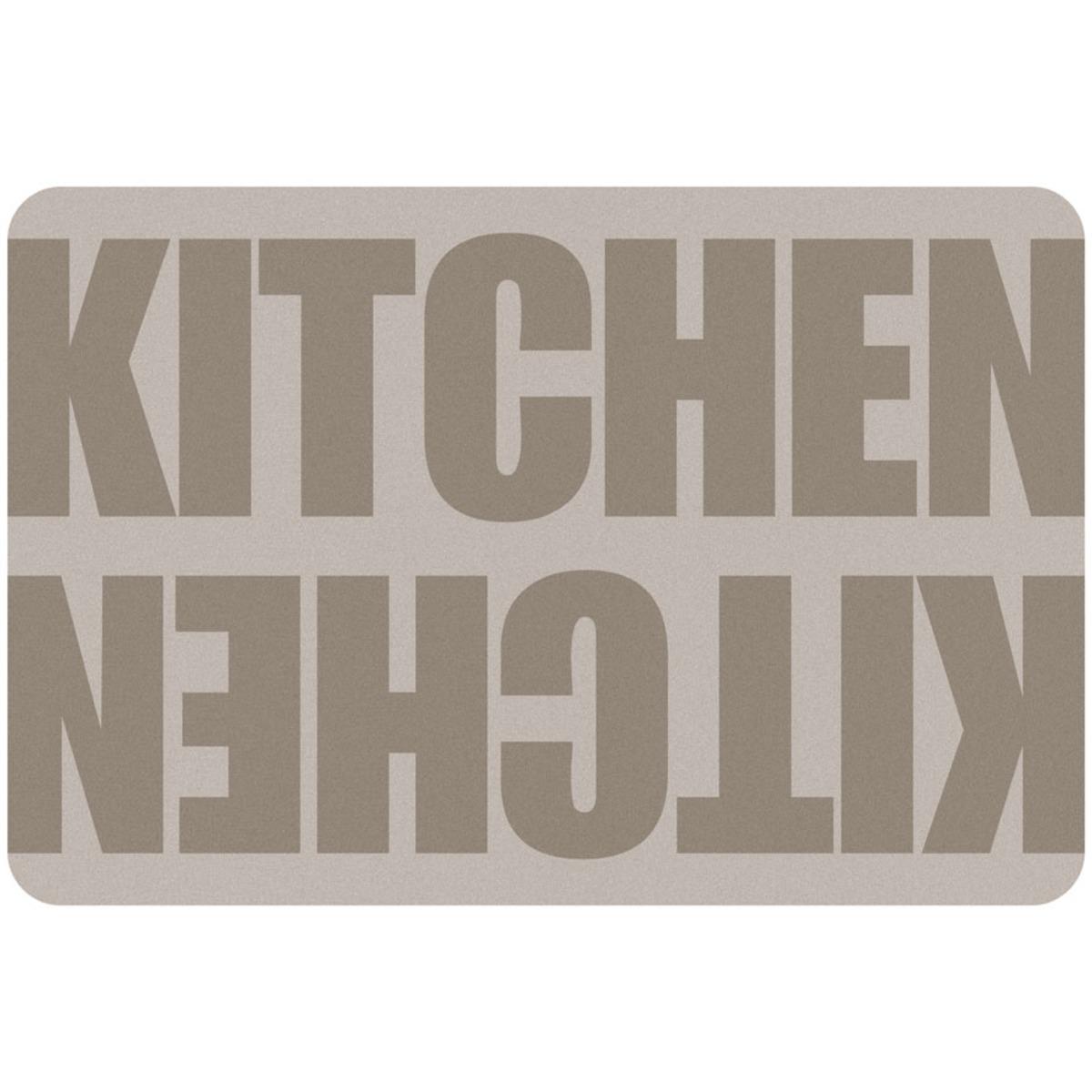 Tapis de cuisine thème vintage - 60 x 40 cm - Beige, gris