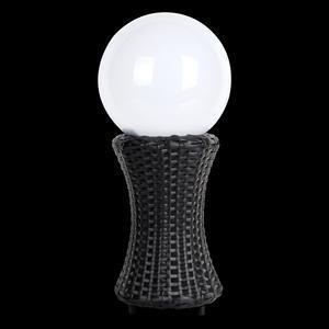 Boule solaire à LED - Plastique - 16 x 16 x H 45 cm - Blanc et brun