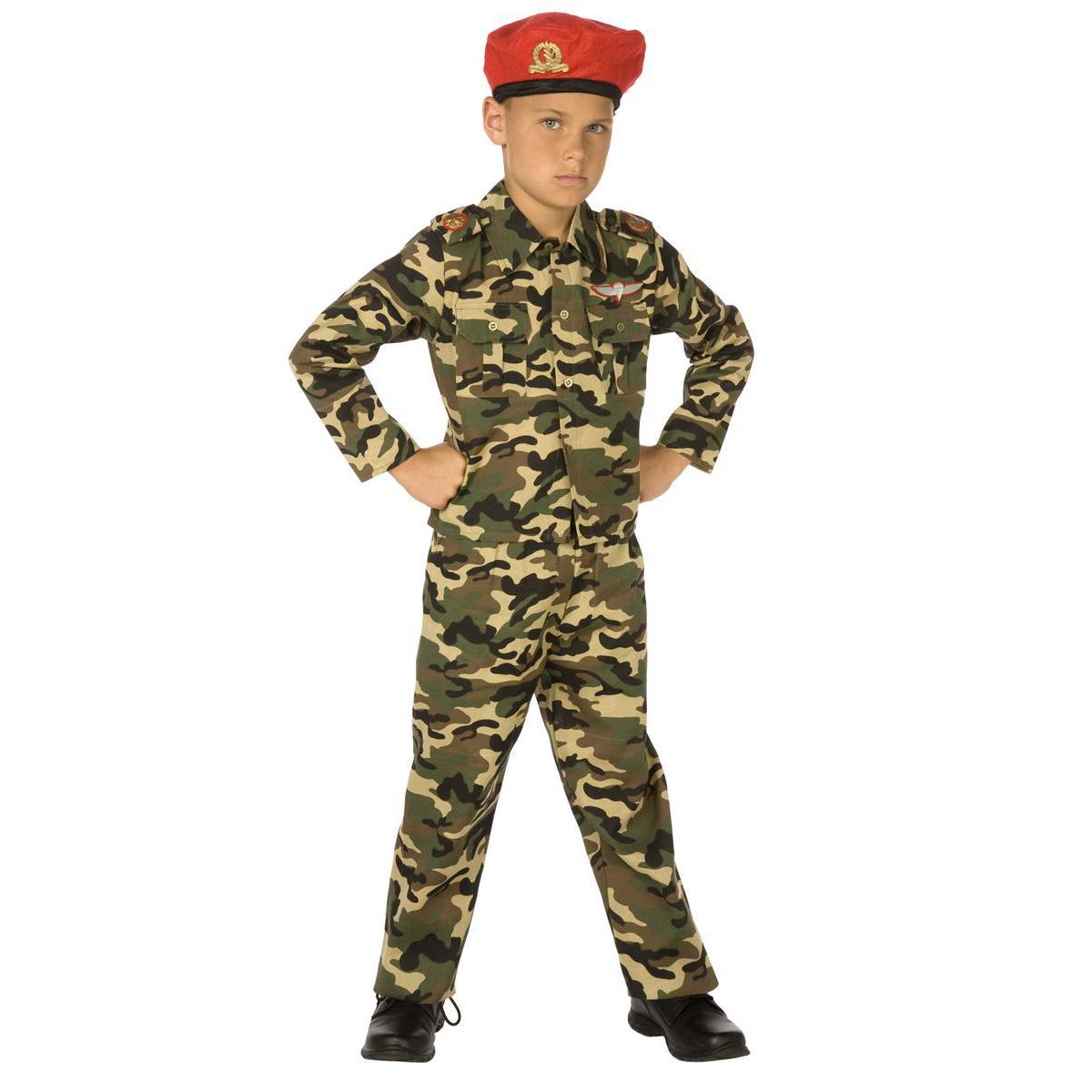 Déguisement militaire - Polyester - 4 à 9 ans - Multicolore