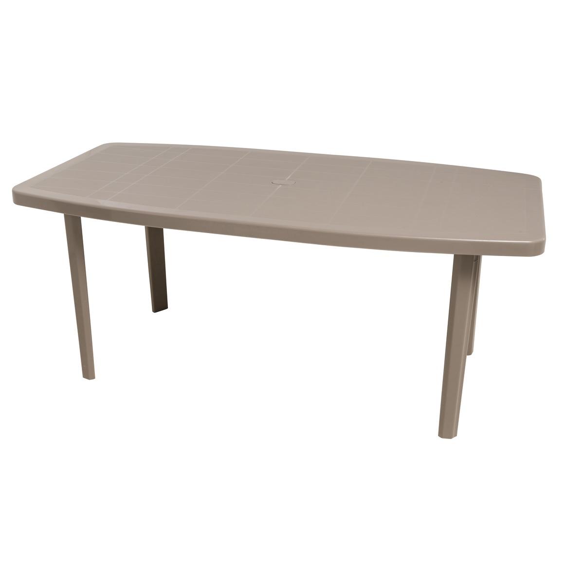 Table rectangulaire - 87 x 176 x H 72 cm - marron taupe