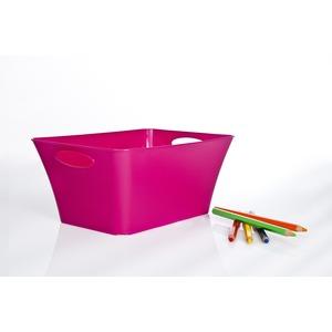 Panier de rangement 5 L en plastique - 29,5 x 21,6 x H 13,5 cm - Rose