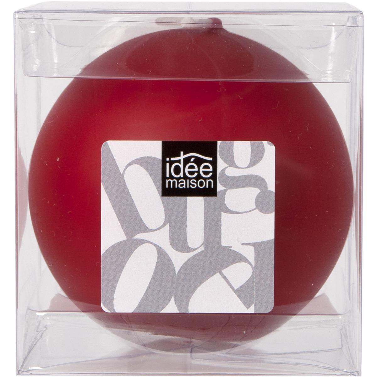 Bougie boule grand format - 8 cm - Rouge