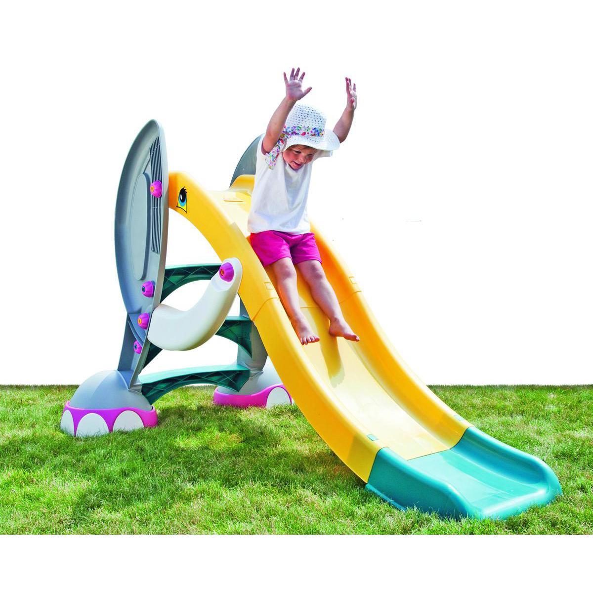 Toboggan éléphant - 204 x 112 x H 123 cm - multicolore