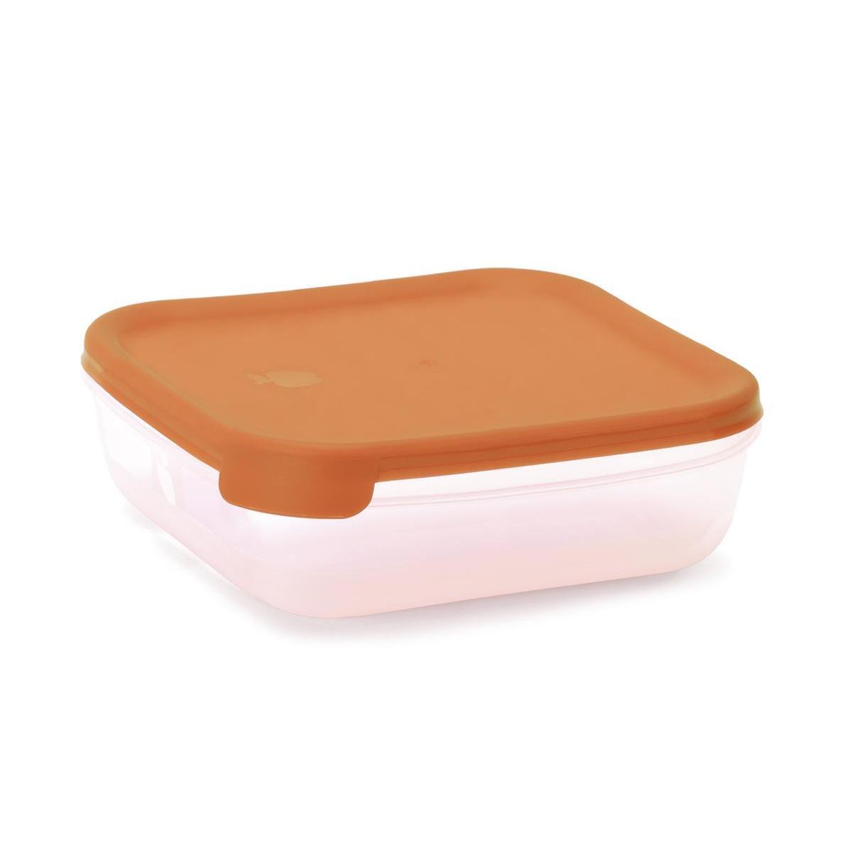 Boîte alimentaire - 1.2 L - Différents coloris - Transparent & orange, vert, bleu ou rose