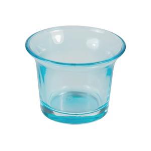 Photophore en verre - Diamètre 6,2 cm - Hauteur 4,5 cm - Bleu