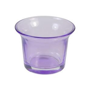 Photophore en verre - Diamètre 6,2 cm - Hauteur 4,5 cm - Violet