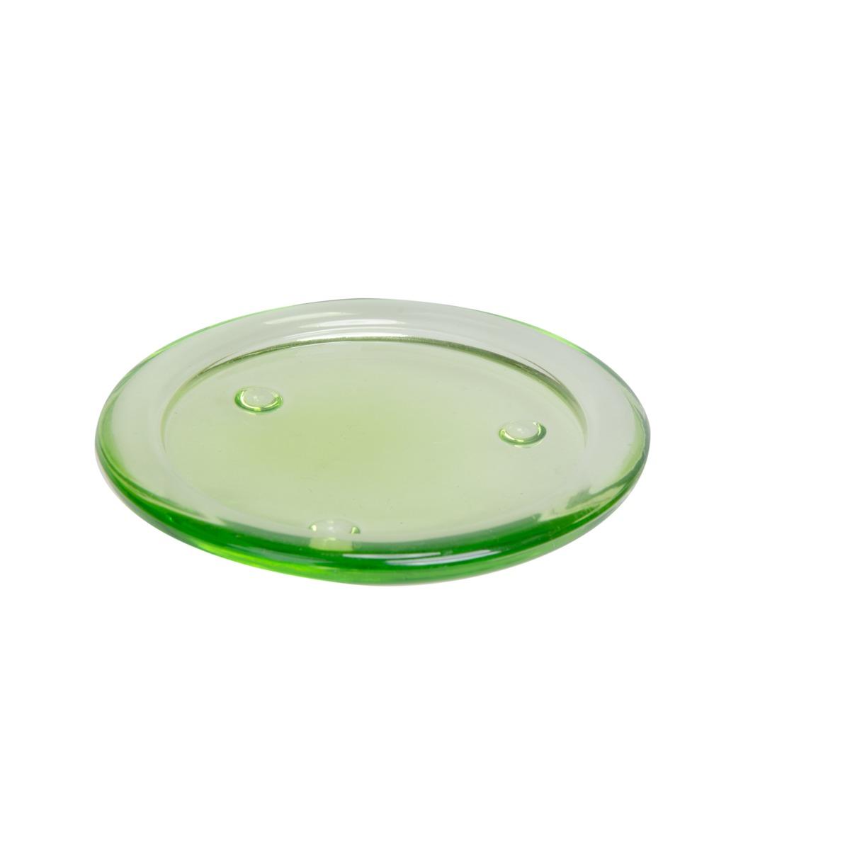 Support pour bougie en verre - Diamètre 11 cm - Vert