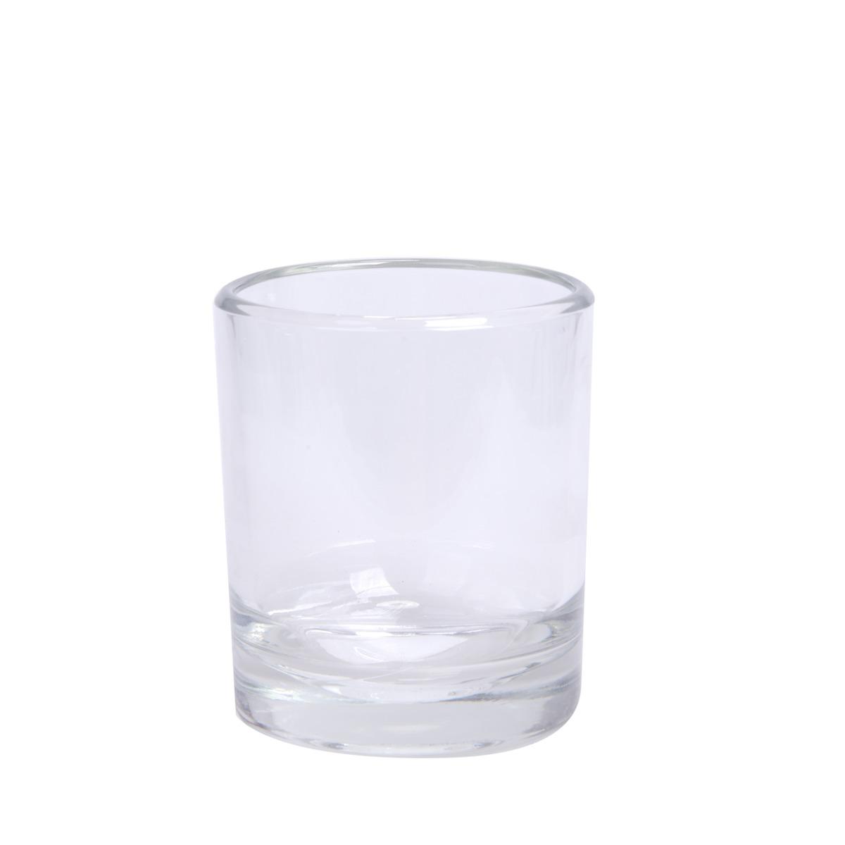 Photophore en verre - Diamètre 10 cm - Hauteur 12 cm - transparent