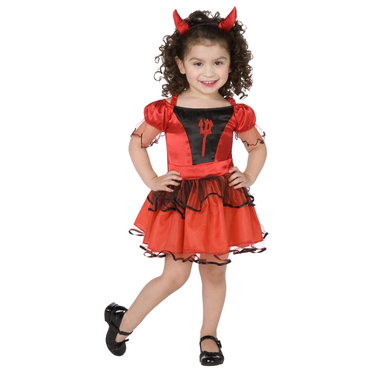 Déguisement petite diablesse tutu en polyester - 2 à 4 ans - Rouge