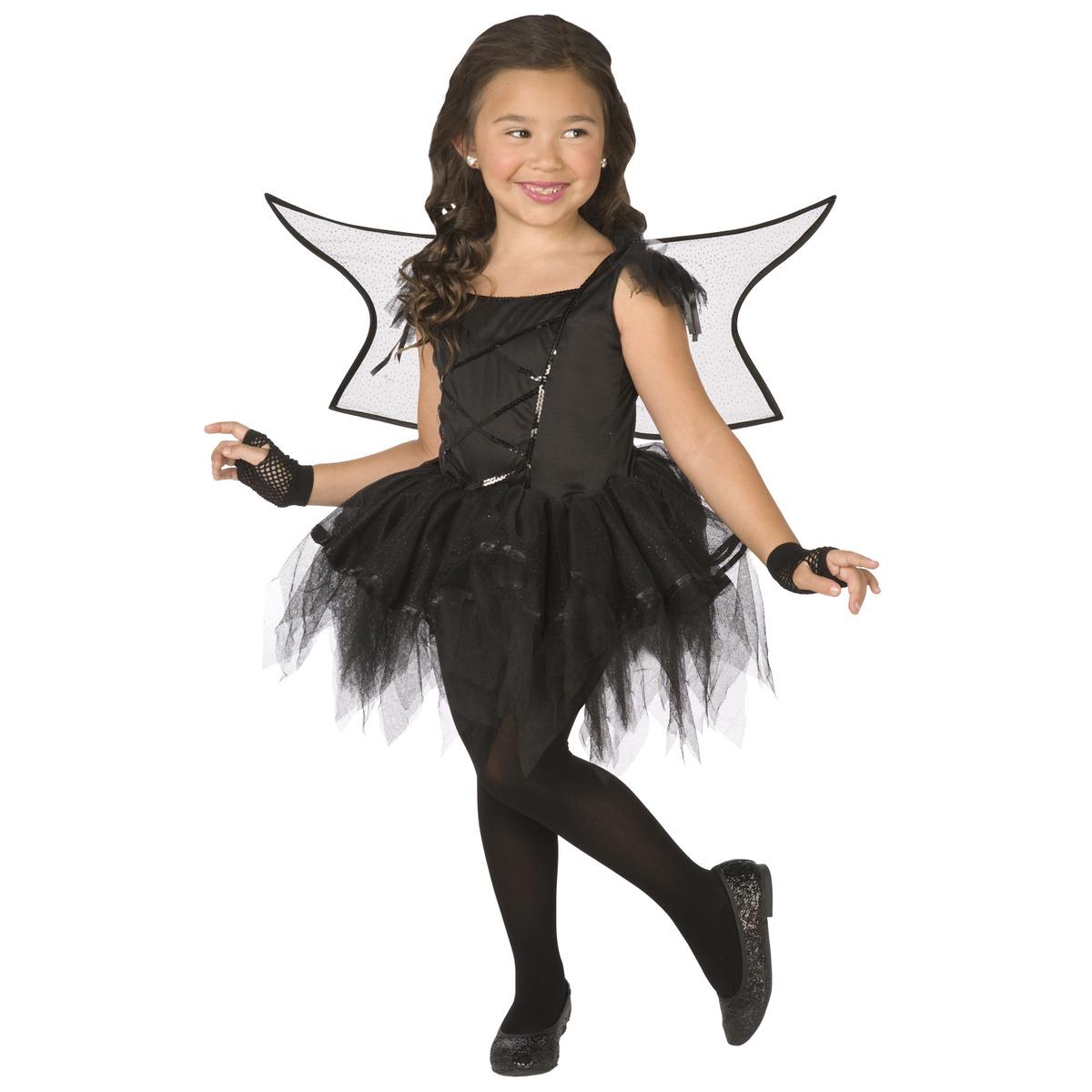 Déguisement fée noire tutu en polyester - 4 à 9 ans - Noir