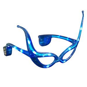 Lunettes à led avec cornes - taille unique - Bleu