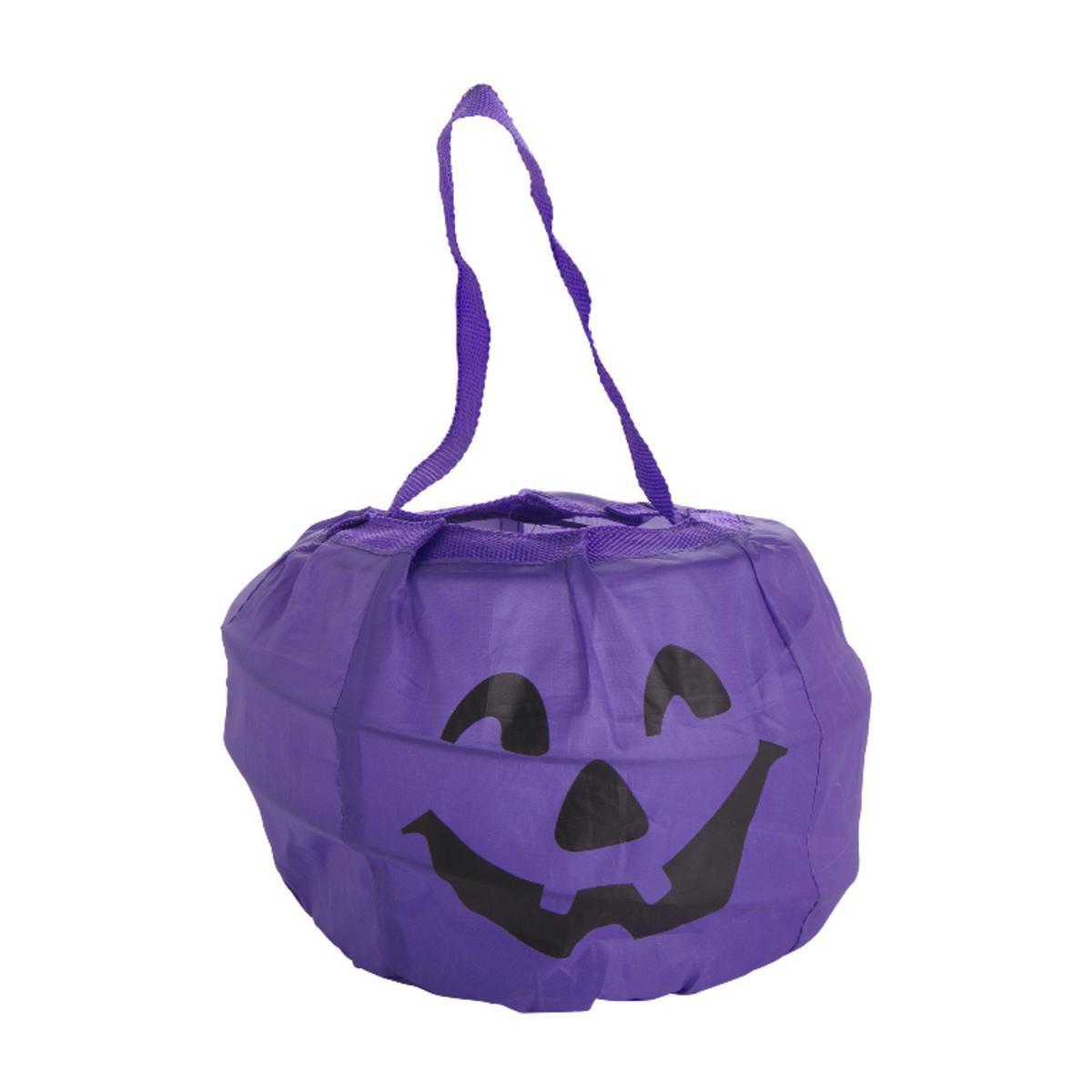 Sac à bonbons Pop-up Halloween en polyester taffetas - 17 x 13 cm - Noir, violet ou orange