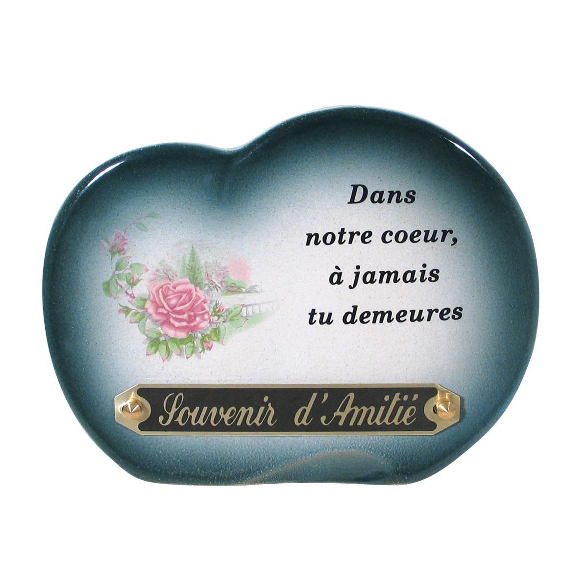 Plaque funéraire en porcelaine modèle nuage - 15 x H 20 cm - Différents modèles