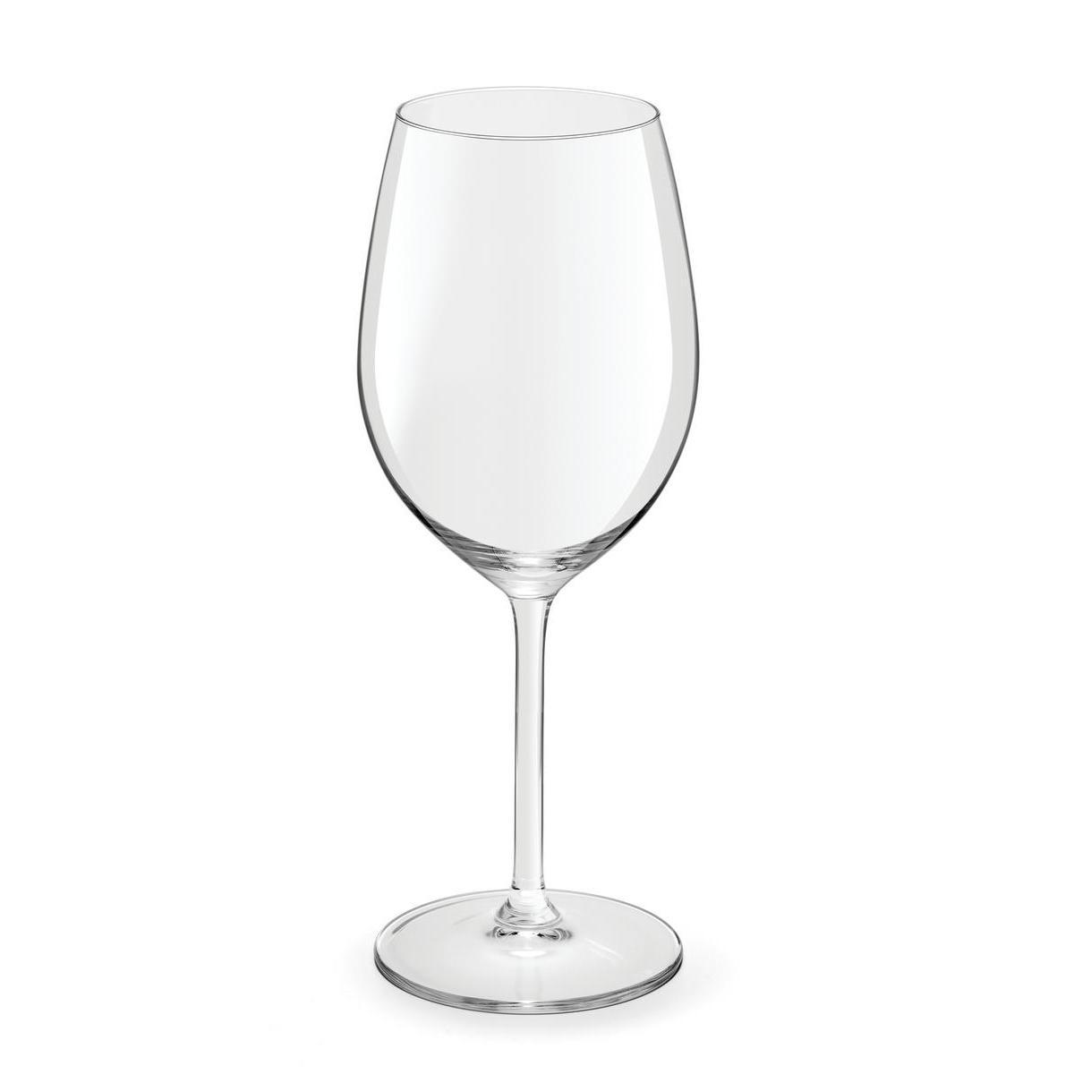 Lot de 3 verres à vin en verre - 33 cl - Blanc transparent