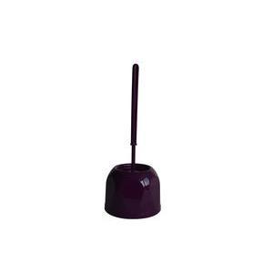 Brosse WC + support en plastique - Diamètre 11 x H 34 cm  - Violet aubergine