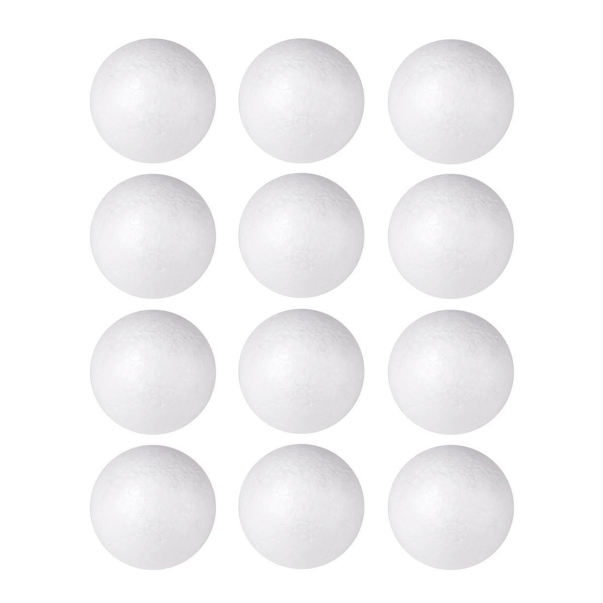 Lot de 8 boules à peindre - Diamètre 6 cm - Blanc